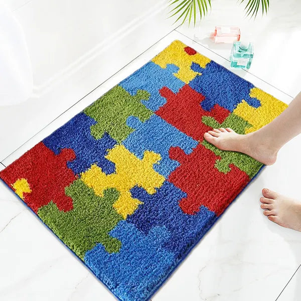 Bathroom Rug 20x32 Non Slip Fluffy Teal Bath Mat For Bathroom Floor Washable Plush Luxury Bath Rug For Tub Soft Shaggy Absorbent Shower Sink Mat