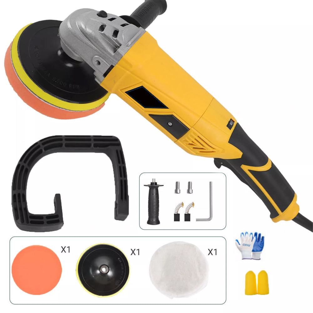 2000W Electric Polisher Car Sander Machine Kit Buffer Pad Sponge Polishing Waxer